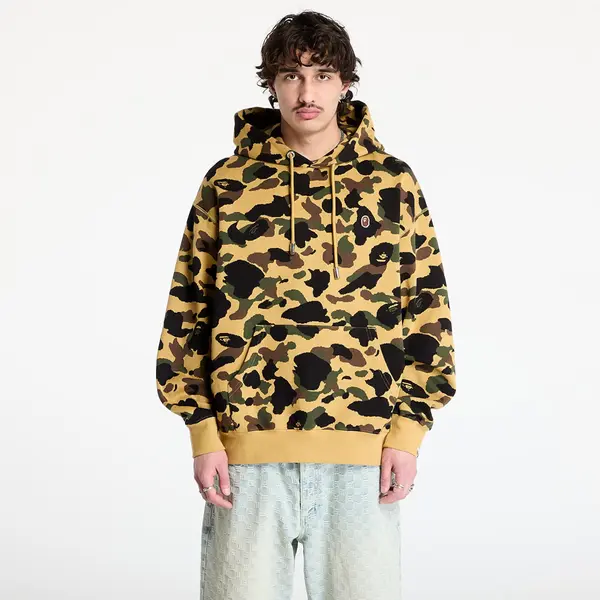 A BATHING APE Hoodica A BATHING APE 1St Camo Jacquard One Point Relaxed Fit Pullover Hoodie UNISEX Yellow M