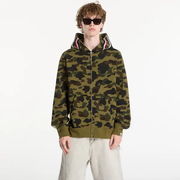 A BATHING APE Hoodica A BATHING APE 1st Camo Shark Full Zip Hoodie Green S