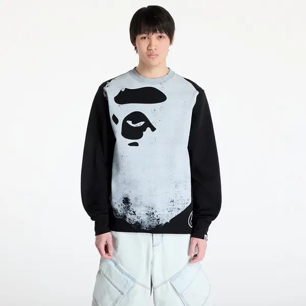 A BATHING APE Hoodica A BATHING APE Ape Head Over Print Crewneck Sweat M Black XXXL