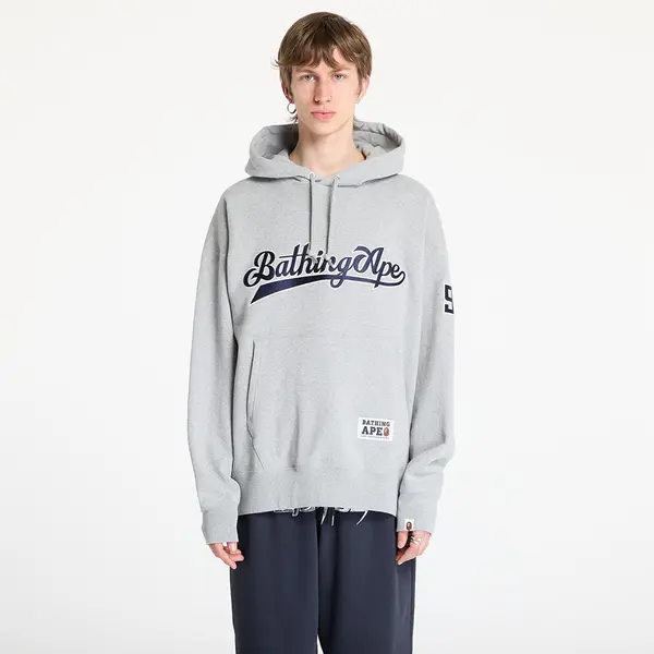 A BATHING APE Hoodica A BATHING APE Baseball Logo Relaxed Fit Pullover Hoodie UNISEX Gray XL