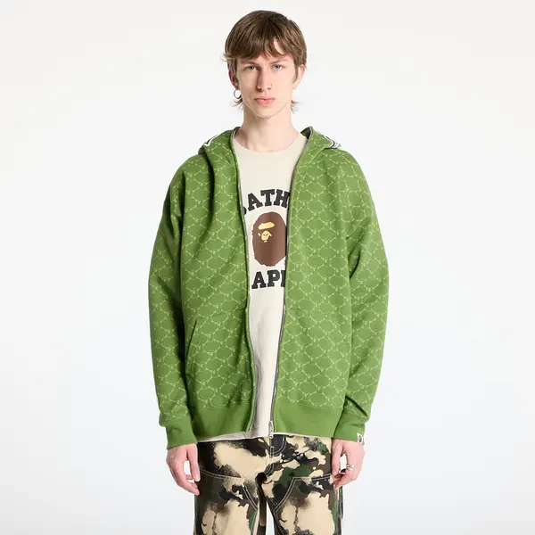 A BATHING APE Hoodica A BATHING APE College Monogram Relaxed Fit Shark Full Zip Hoodie Green S