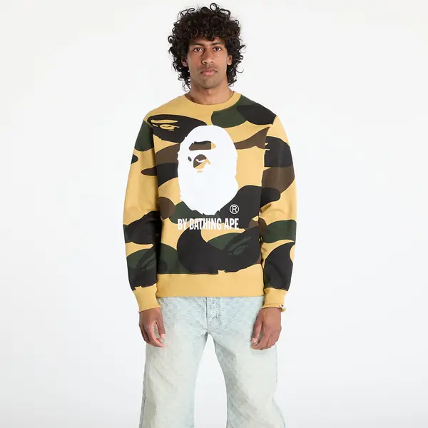 A BATHING APE Hoodica A BATHING APE Giant 1St Camo By Bathing Ape Crewneck Sweatshirt UNISEX Yellow L