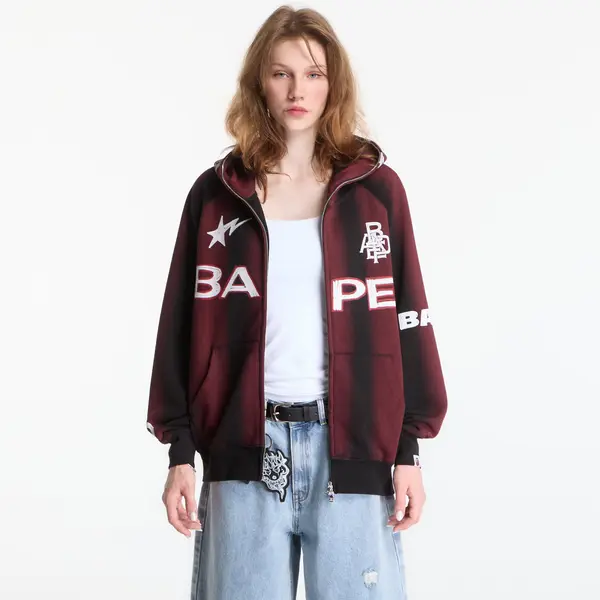 A BATHING APE Hoodica A Bathing Ape Hand Draw Football Shark Relaxed Fit Full Zip Hoodie UNISEX Black L