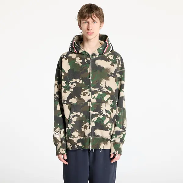 A BATHING APE Hoodica A BATHING APE Map Camo Shark Relaxed Fit Full Zip Hoodie UNISEX Green L
