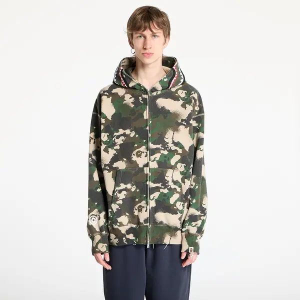 A BATHING APE Hoodica A BATHING APE Map Camo Shark Relaxed Fit Full Zip Hoodie UNISEX Green M