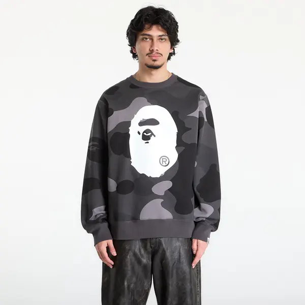 A BATHING APE Hoodica A BATHING APE Mega Color Camo Big Ape Head Crewneck Sweatshirt UNISEX Black L