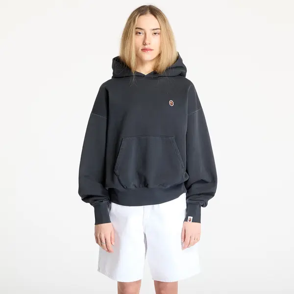 A BATHING APE Hoodica A BATHING APE Pigment Dyed One Point Oversized Pullover Hoodie Black M