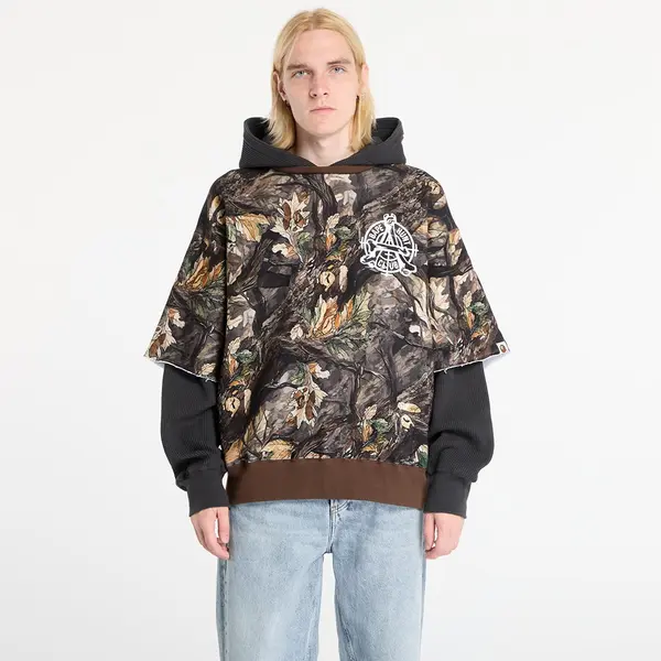 A BATHING APE Hoodica A BATHING APE Tree Edge Camo Layered Pullover Hoodie UNISEX Brown L