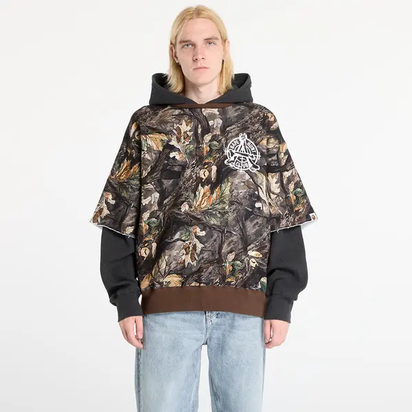 A BATHING APE Hoodica A BATHING APE Tree Edge Camo Layered Pullover Hoodie UNISEX Brown S