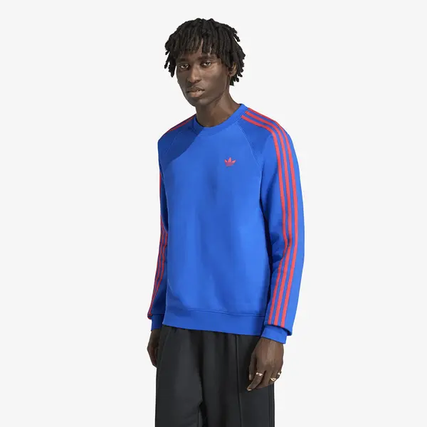 adidas Originals Hoodica adidas 3-Stripes Crew Sweatshirt Blue XL