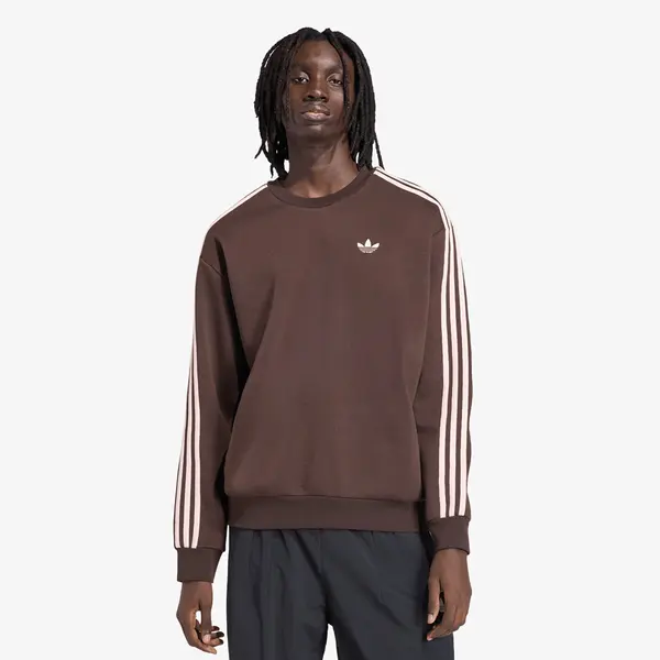 adidas Originals Hoodica adidas Adicolor 3-Stripes Oversized Crewneck Aurora Coffee/ Sandy Pink XL