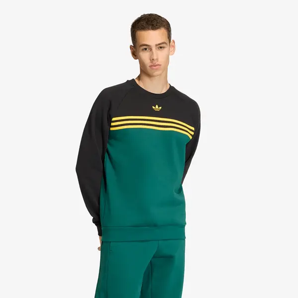 adidas Originals Hoodica adidas Chest Stripes Crewneck Sweatshirt Collegiate Green L