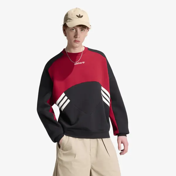 adidas Originals Hoodica adidas Cutline Crewneck Sweatshirt Black/ Team Victory Red S