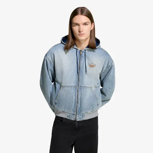adidas Originals Hoodica adidas Denim Padded Jacket Indigo Denim L