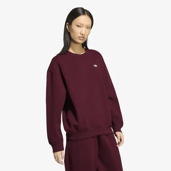 adidas Originals Hoodica adidas Essentials Crew Long Fleece Os Sweatshirt Maroon XS