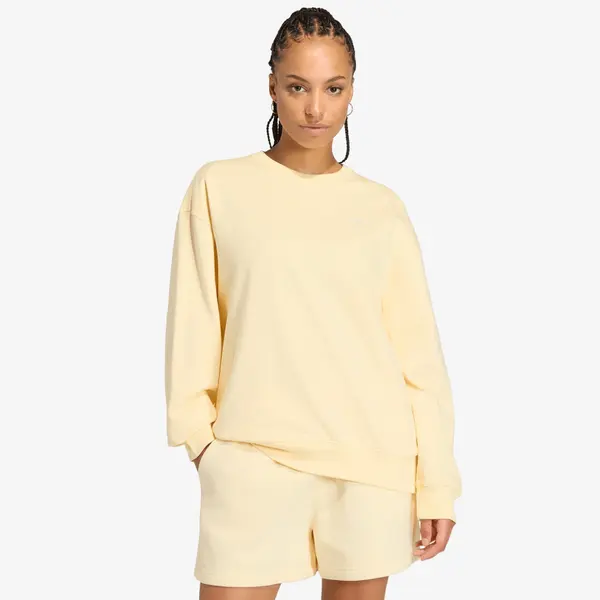 adidas Originals Hoodica adidas Essentials Crew Long French Terry Sweatshirt Warm Vanilla S