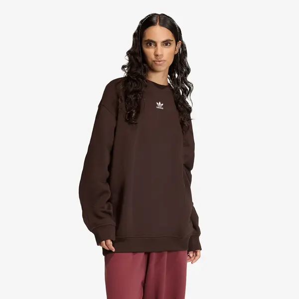 adidas Originals Hoodica adidas Essentials Fleece Long Oversized Crew Sweatshirt Aurora Coffee S