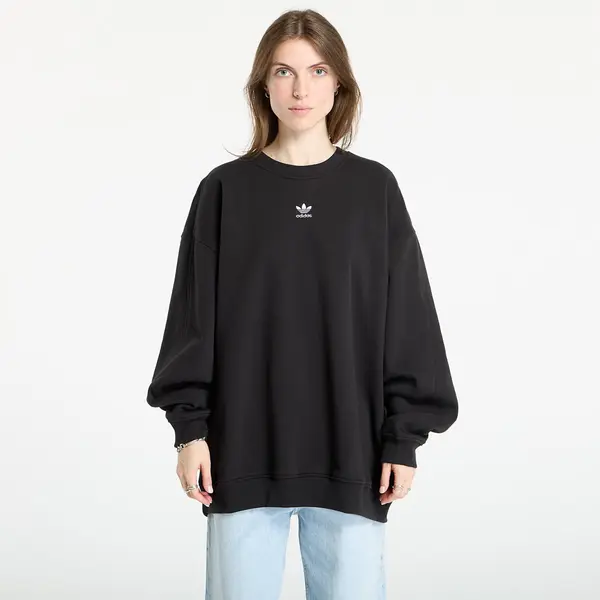 adidas Originals Hoodica adidas Essentials Fleece Long Oversized Crew Sweatshirt Black S