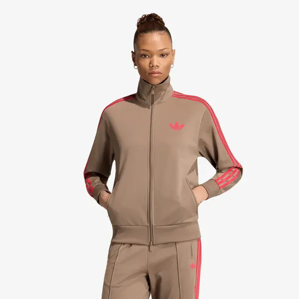 adidas Originals Hoodica adidas Firebird Track Top Loose Khaki Six/ Power Pink S