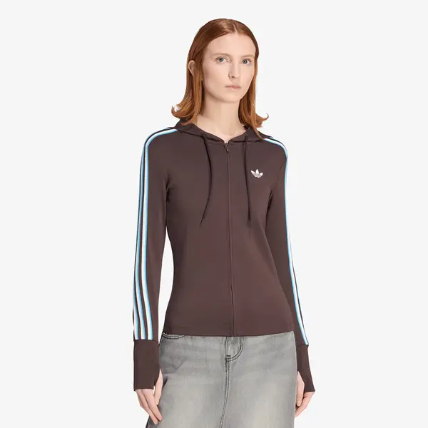adidas Originals Hoodica adidas Hooded Trefoil Zipper Jacket Aurora Coffee S