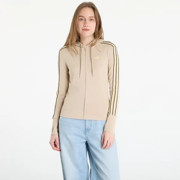 adidas Originals Hoodica adidas Hooded Trefoil Zipper Jacket Stone Khaki M
