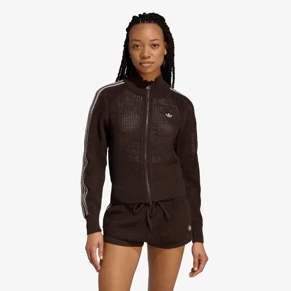 adidas Originals Hoodica adidas Knitted Crochet Firebird Track Top Aurora Coffee S