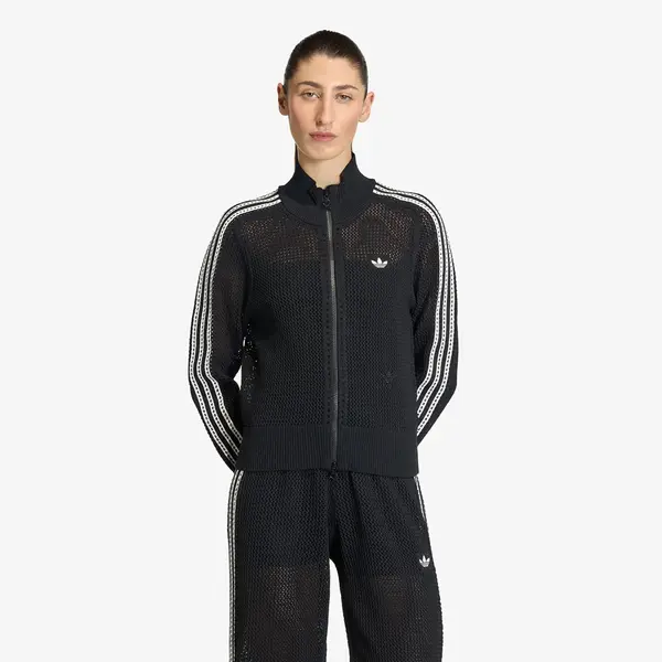 adidas Originals Hoodica adidas Knitted Crochet Firebird Track Top Black M