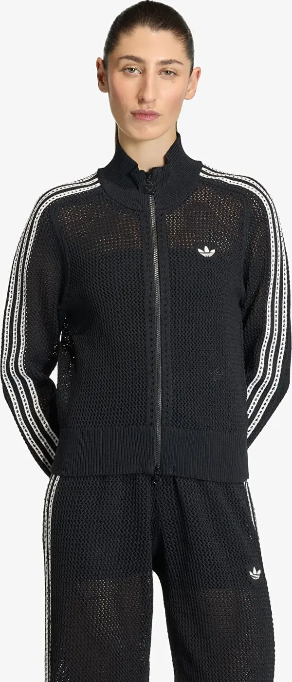adidas Originals Hoodica adidas Knitted Crochet Firebird Track Top Black XS