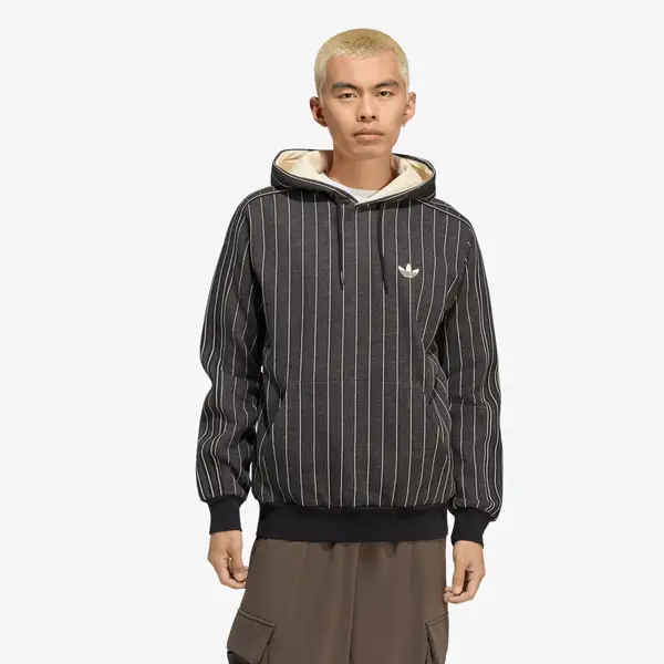 adidas Originals Hoodica adidas Pinstripes Hoodie Black/ Warm Vanilla L