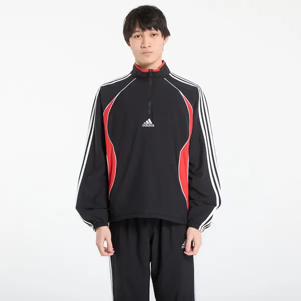 adidas Originals Hoodica adidas Teamgeist Half Zip Sweatshirt Black/ Better Scarlet L