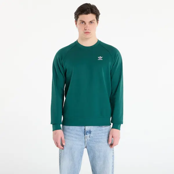 adidas Originals Hoodica adidas Trefoil Essentials French Terry Crew Sweatshirt Collegiate Green M
