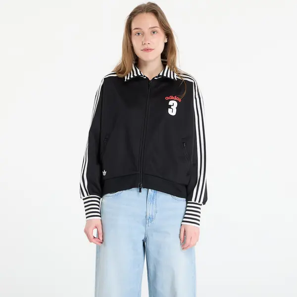 adidas Originals Hoodica adidas Vintage Bb Tt Striped Rib Track Top Black L