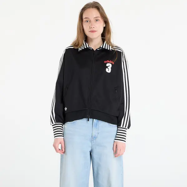 adidas Originals Hoodica adidas Vintage Bb Tt Striped Rib Track Top Black S