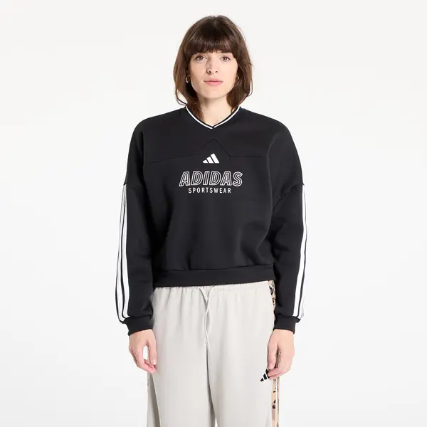 adidas Performance Hoodica adidas W Tiro Cut 3 Stripes Fleece Sweatshirt Black/ White S