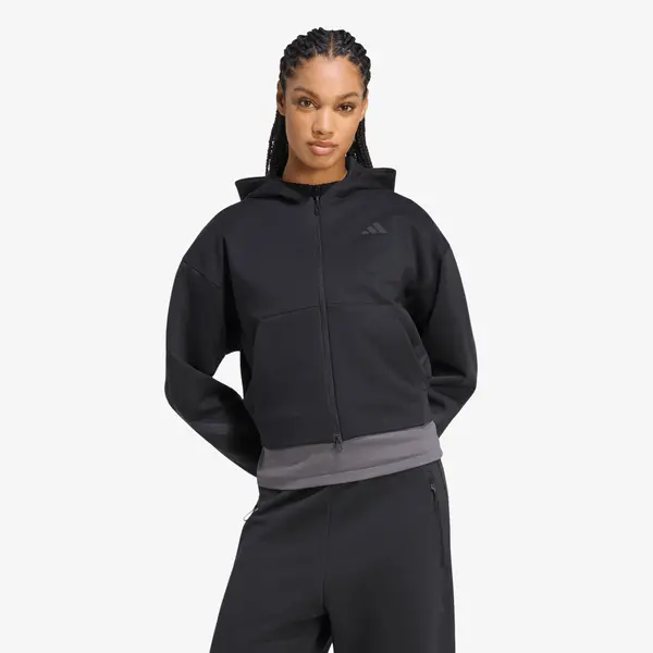 adidas Performance Hoodica adidas Z.N.E. Cropped Full Zip Sweatshirt Black M