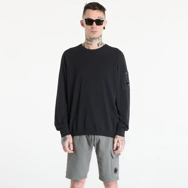 C.P. Company Hoodica C.P. Company Cotton Crepe Crewneck Lens Sweater Black M