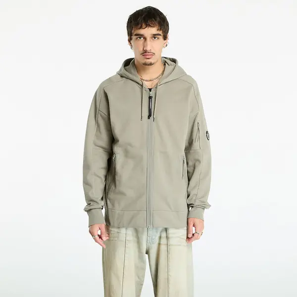 C.P. Company Hoodica C.P. Company Diagonal Raised Fleece Hooded Full Zip Sweatshirt Fungi Grey S