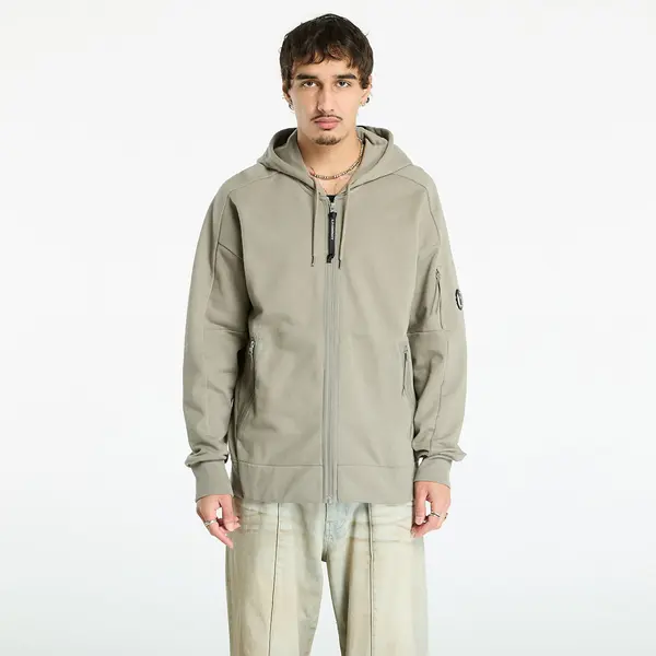 C.P. Company Hoodica C.P. Company Diagonal Raised Fleece Hooded Full Zip Sweatshirt Fungi Grey S