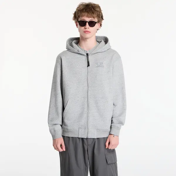 C.P. Company Hoodica C.P. Company Diagonal Raised Fleece Zip Hooded Sweatshirt Greystone M