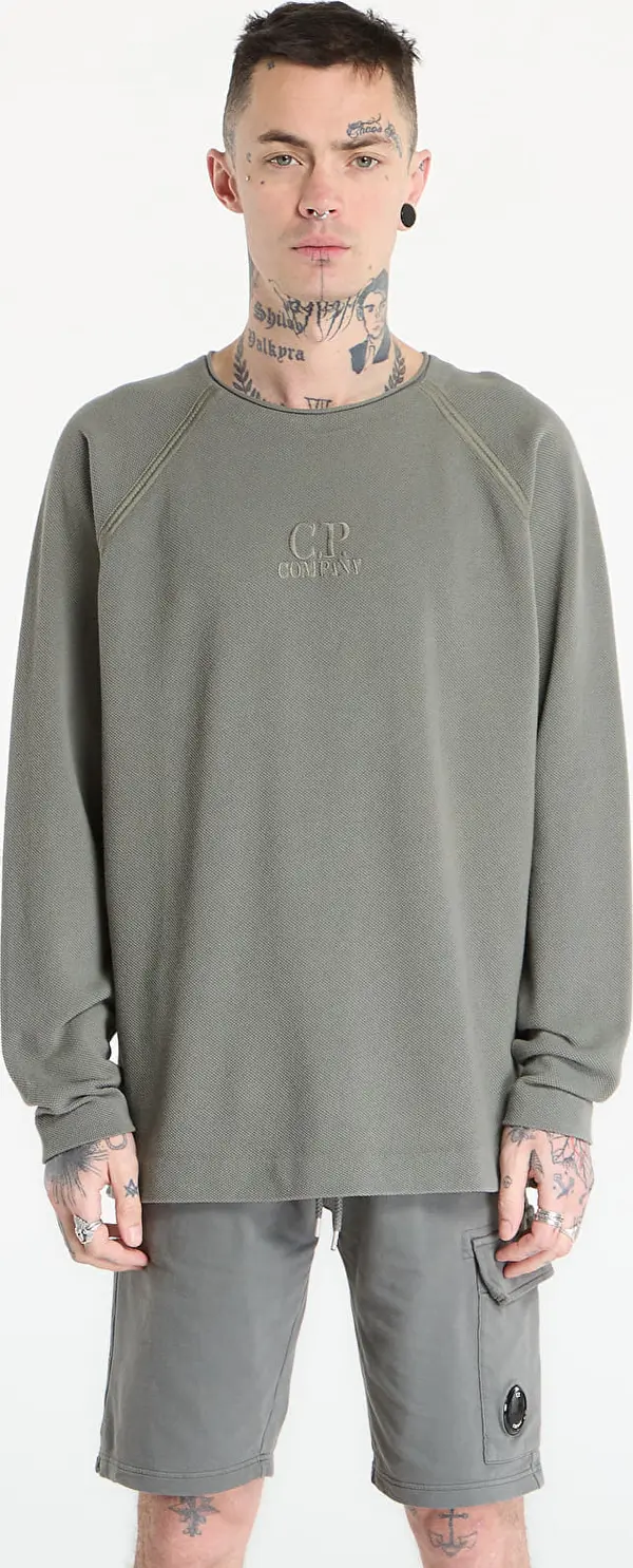 C.P. Company Hoodica C.P. Company Heavy Piquet Pigment Dyed Mockneck Sweatshirt Gunmetal Grey S