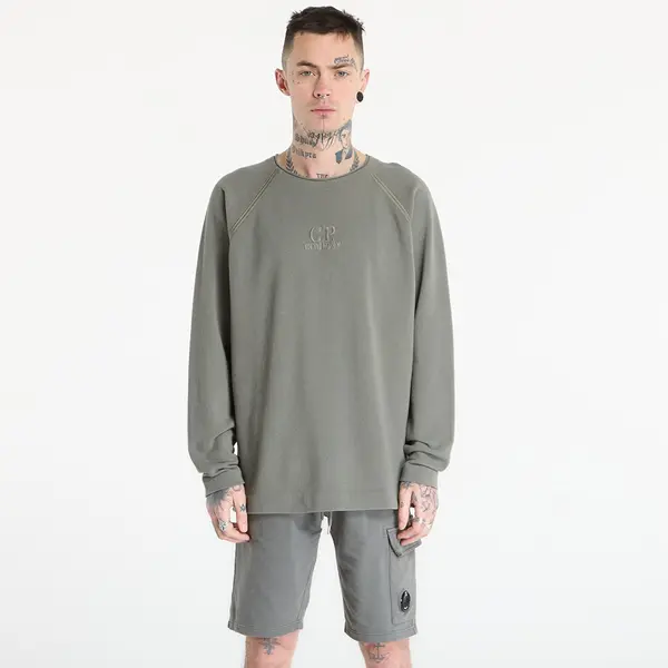 C.P. Company Hoodica C.P. Company Heavy Piquet Pigment Dyed Mockneck Sweatshirt Gunmetal Grey XL