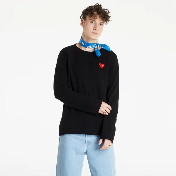Comme des Garçons PLAY Hoodica Comme des Garçons PLAY Red Heart Crewneck Jumper Black XL