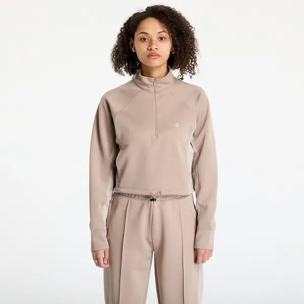 Converse Hoodica Converse Cropped Fleece Turtleneck Vintage Cargo Sweatshirt Beige M