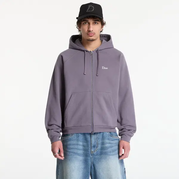 DIME Hoodica Dime Classic Small Logo Zip Hoodie UNISEX Charcoal Grape M