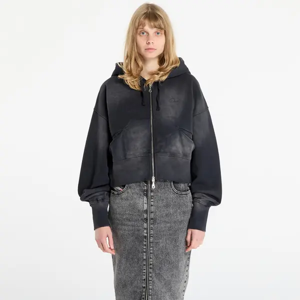 DIME Hoodica Dime Cropped Zip Hoodie UNISEX Black Washed XL
