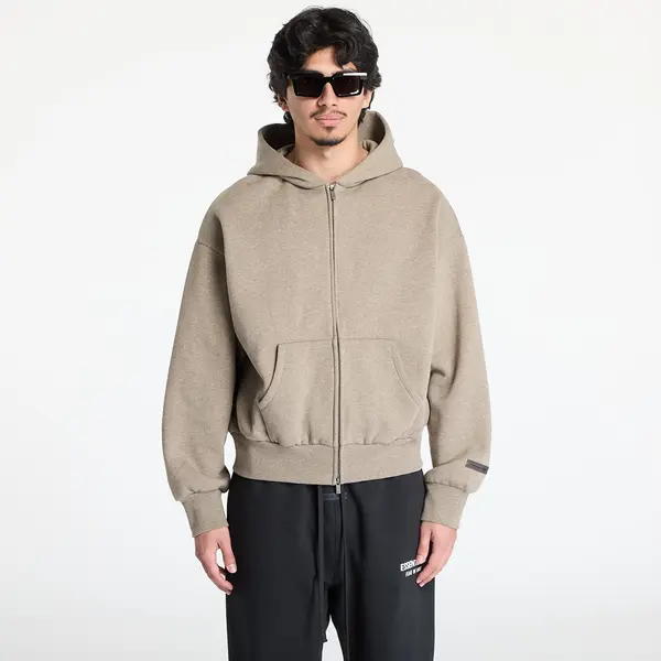 Fear of God Essentials Hoodica Fear of God Essentials Classic Fit Fleece Zip Up Hoodie Homestead Heather XL