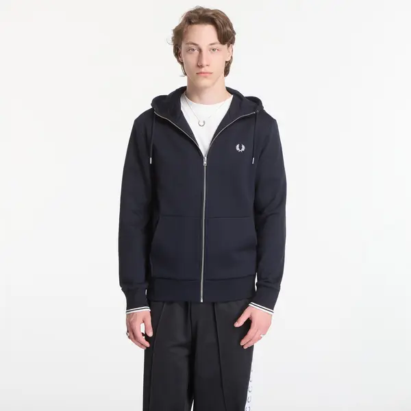 FRED PERRY Hoodica Fred Perry Hooded Zip Through Sweatshirt Black M