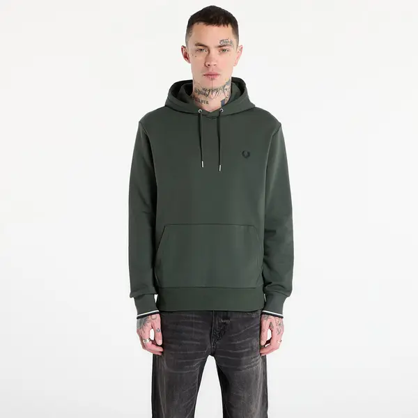FRED PERRY Hoodica FRED PERRY Tipped Hooded Sweatshirt Court Green/ Snow White/ Navy XL