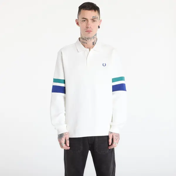 FRED PERRY Hoodica FRED PERRY Tipped Sleeve Collared Sweat Snow White L