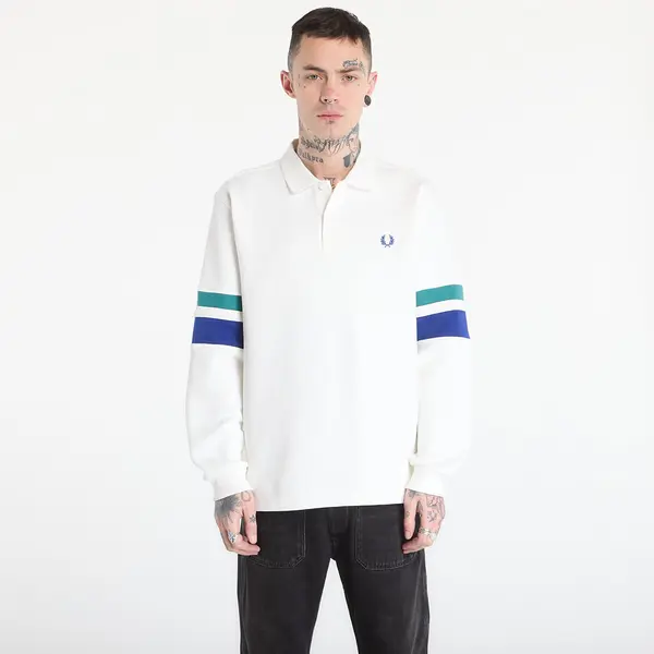 FRED PERRY Hoodica FRED PERRY Tipped Sleeve Collared Sweat Snow White M